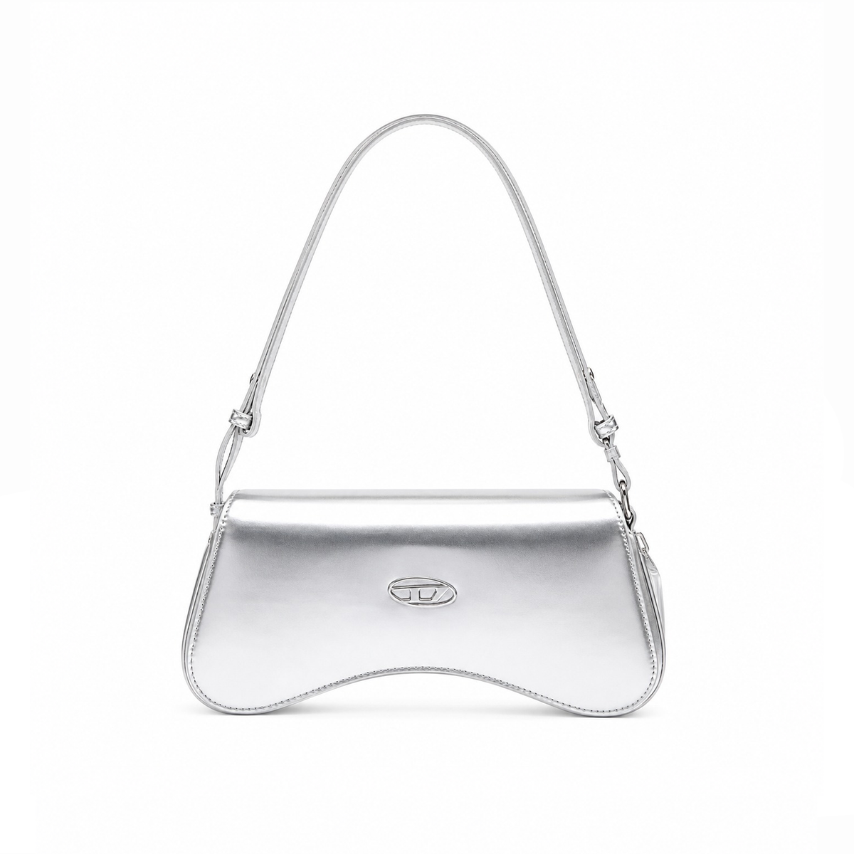 Bolso Shoulder Patent Curve – Silver Tonal