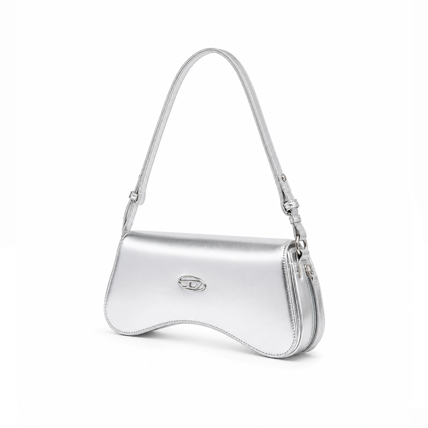 Bolso Shoulder Patent Curve – Silver Tonal