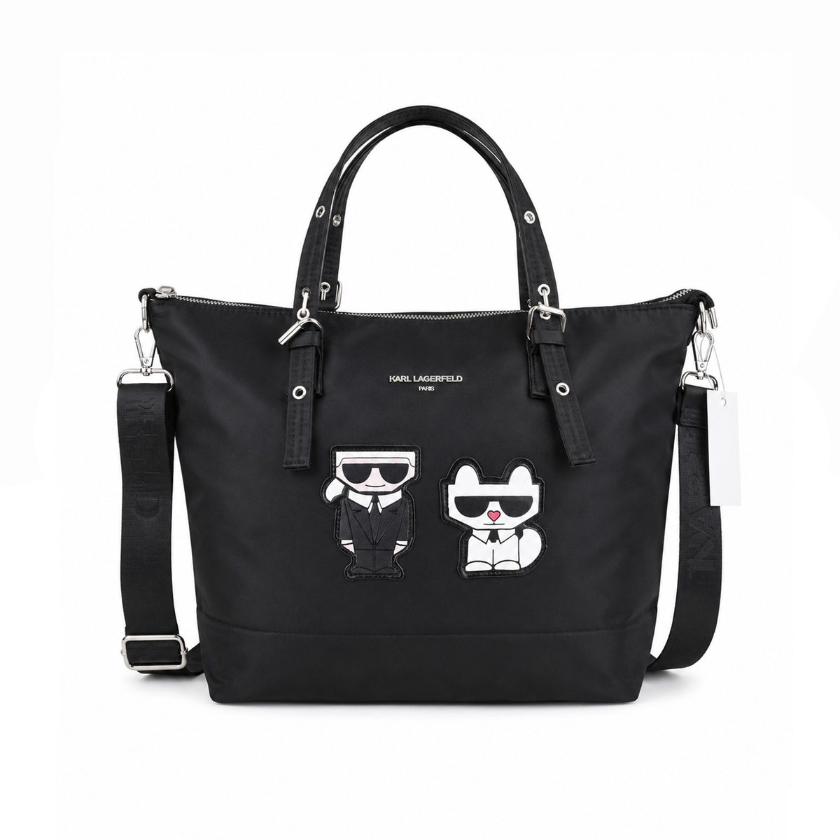 Bolso Tote Graphic Patch – Black White