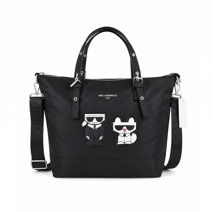 Bolso Tote Graphic Patch – Black White