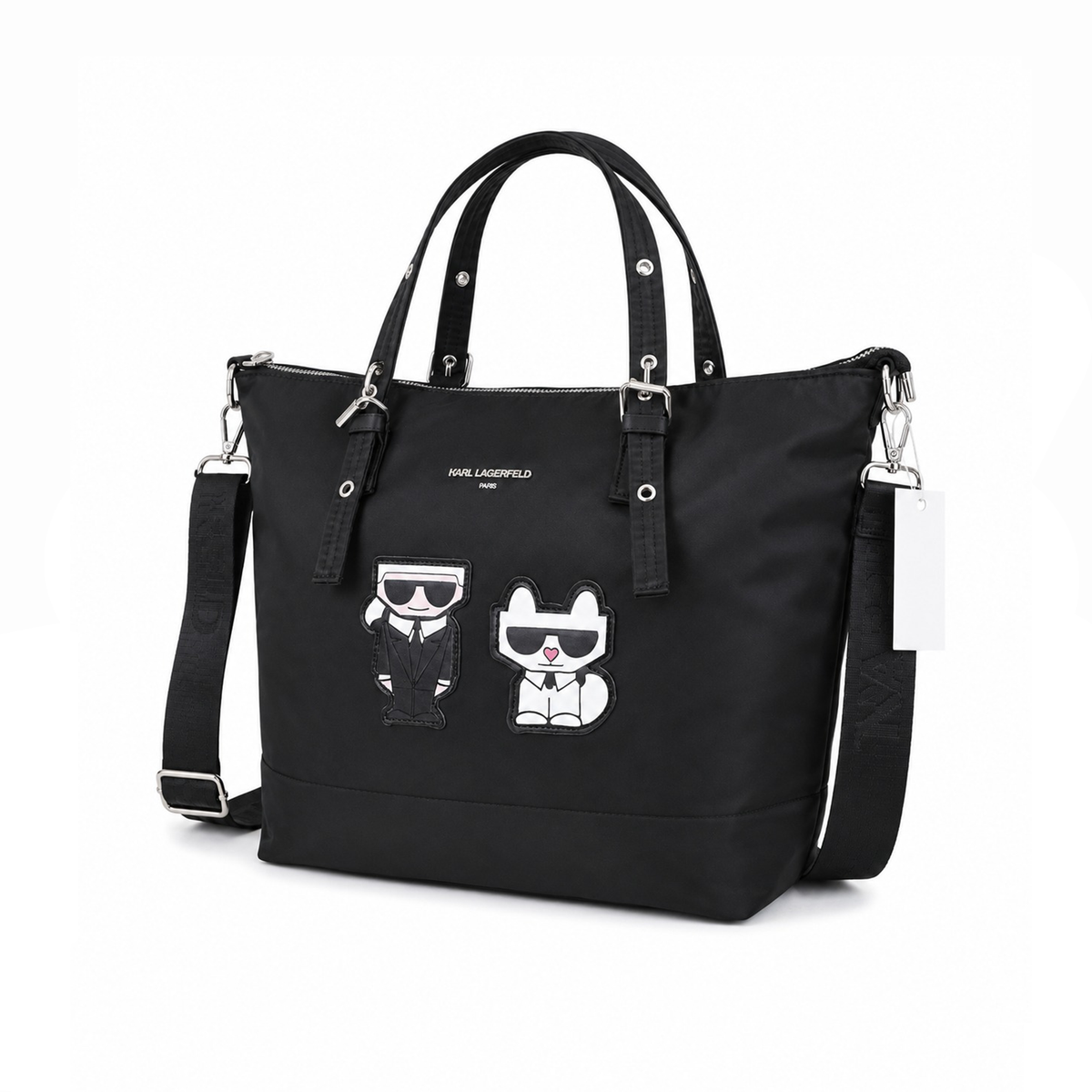 Bolso Tote Graphic Patch – Black White