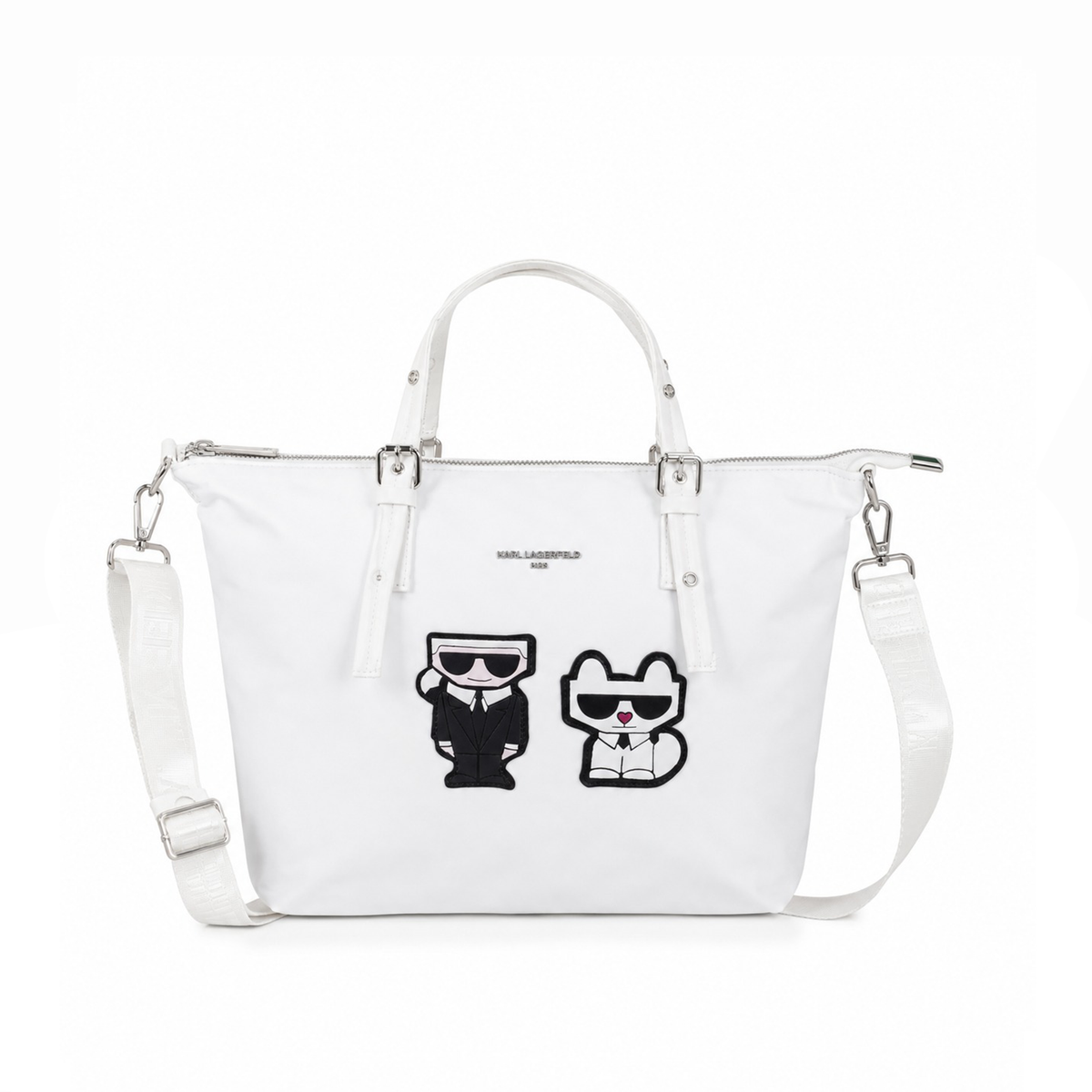 Bolso Tote Graphic Patch – White Black