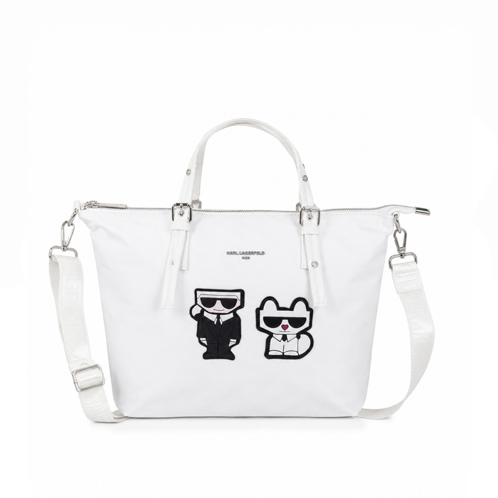 Bolso Tote Graphic Patch – White Black