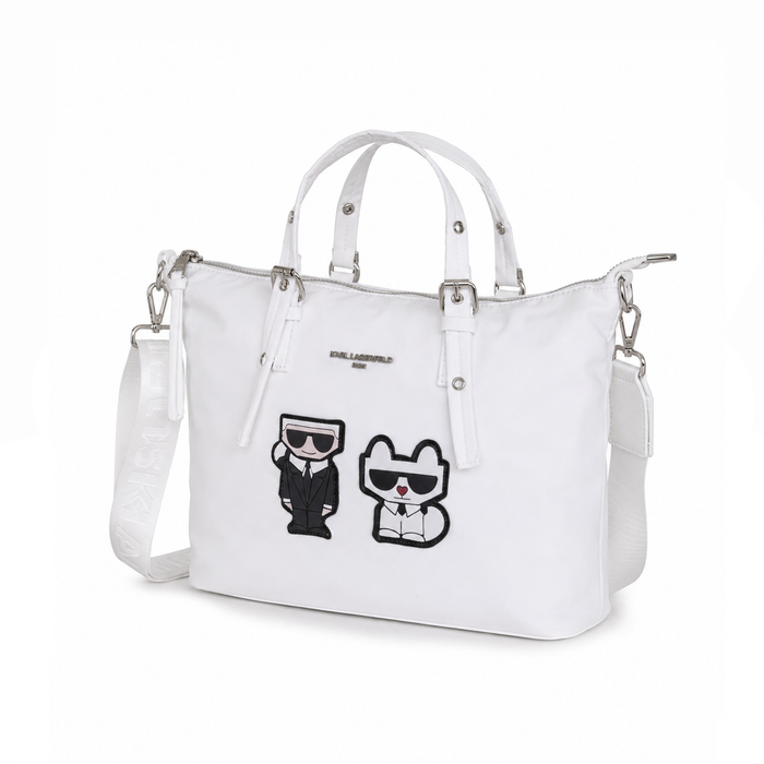 Bolso Tote Graphic Patch – White Black
