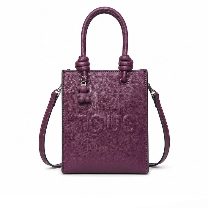 Bolso Tote Knot Embossed Logo – Burgundy Tonal