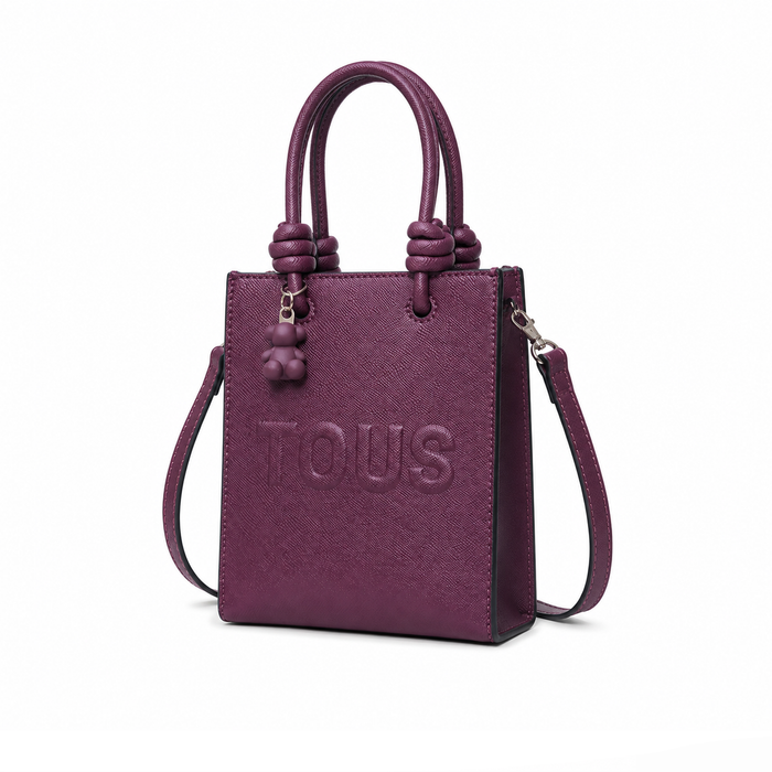 Bolso Tote Knot Embossed Logo – Burgundy Tonal