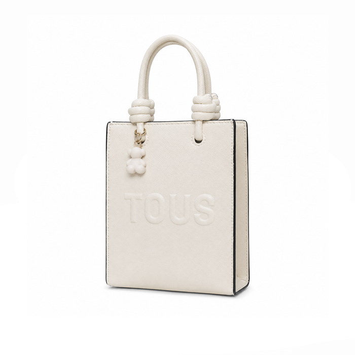 Bolso Tote Knot Embossed Logo – Ivory Black