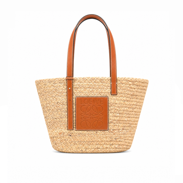 Bolso Tote Woven Straw Patch – Natural Cognac