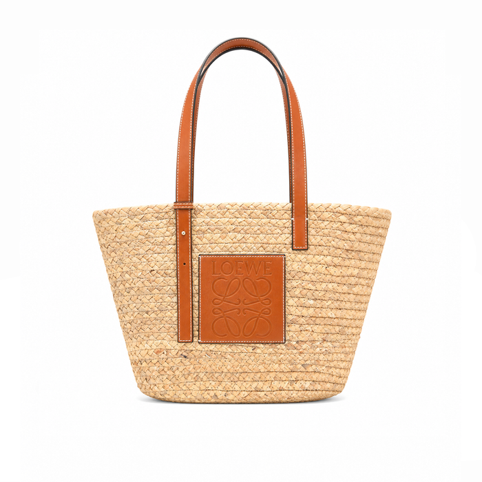 Bolso Tote Woven Straw Patch – Natural Cognac