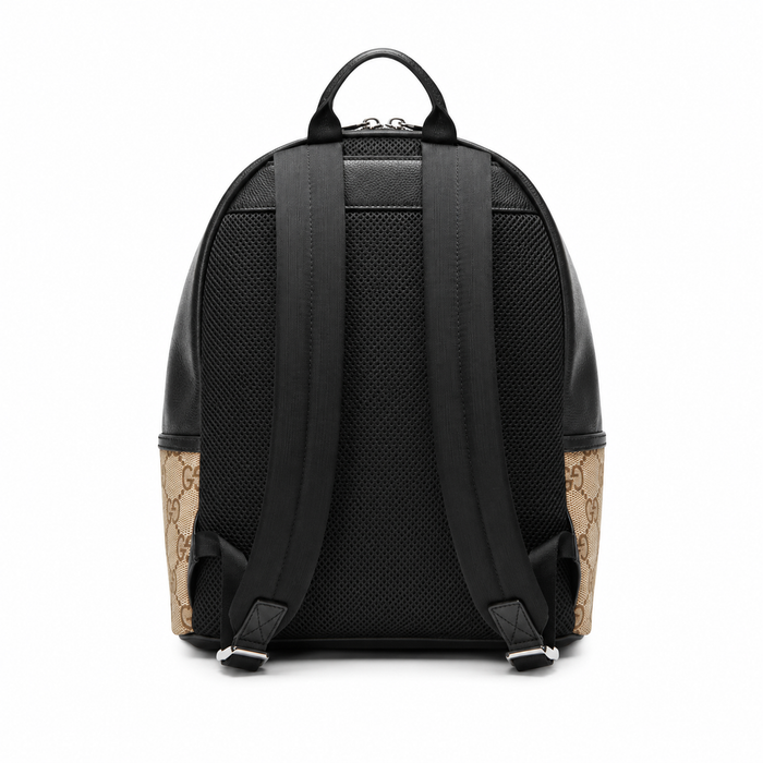 Canvas Backpack – Beige & Black Edition