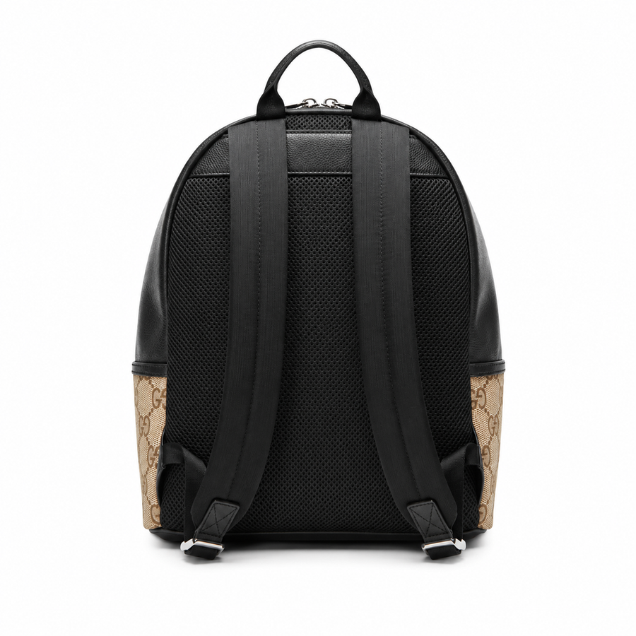 Canvas Backpack – Beige & Black Edition