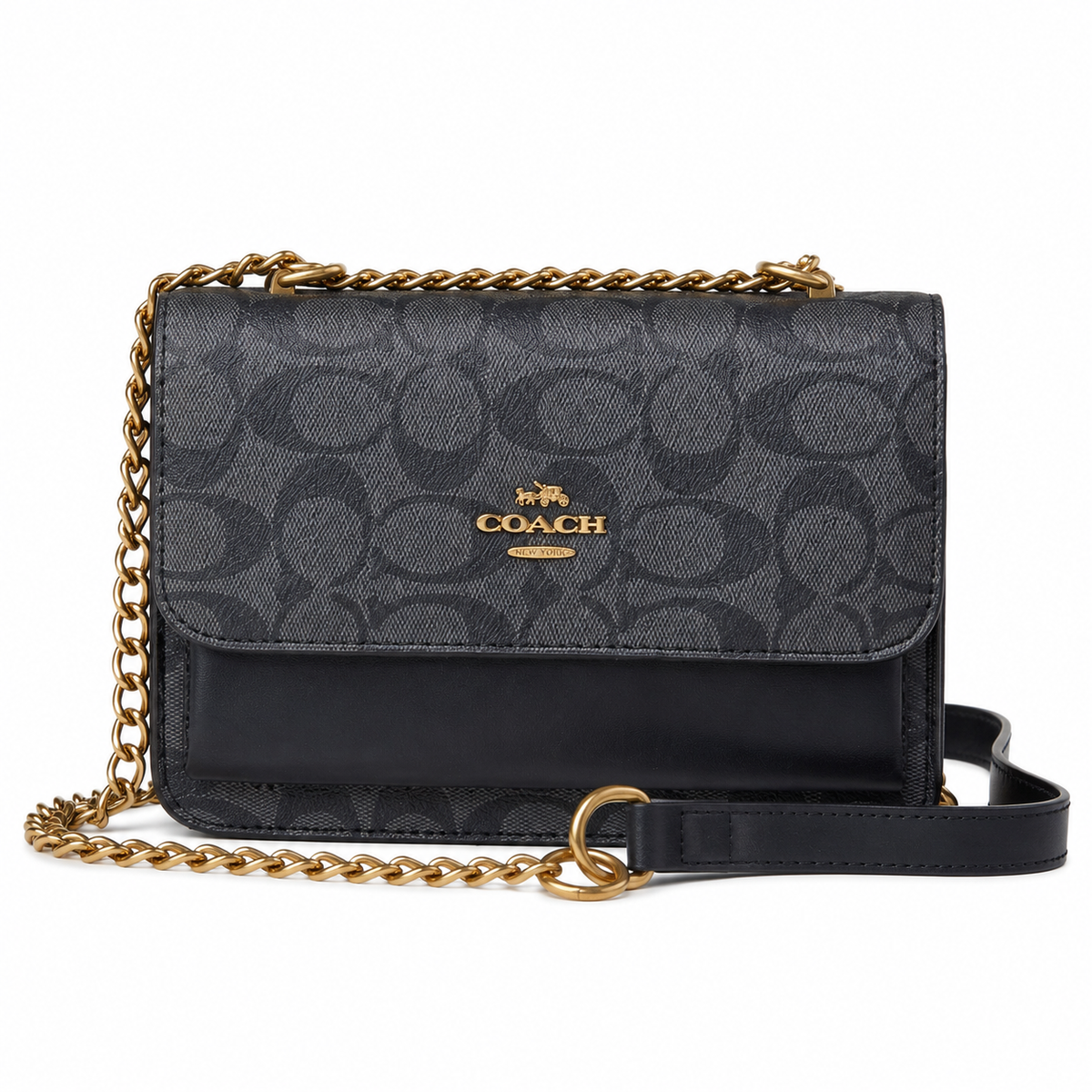Crossbody Signature Negro con Cadena