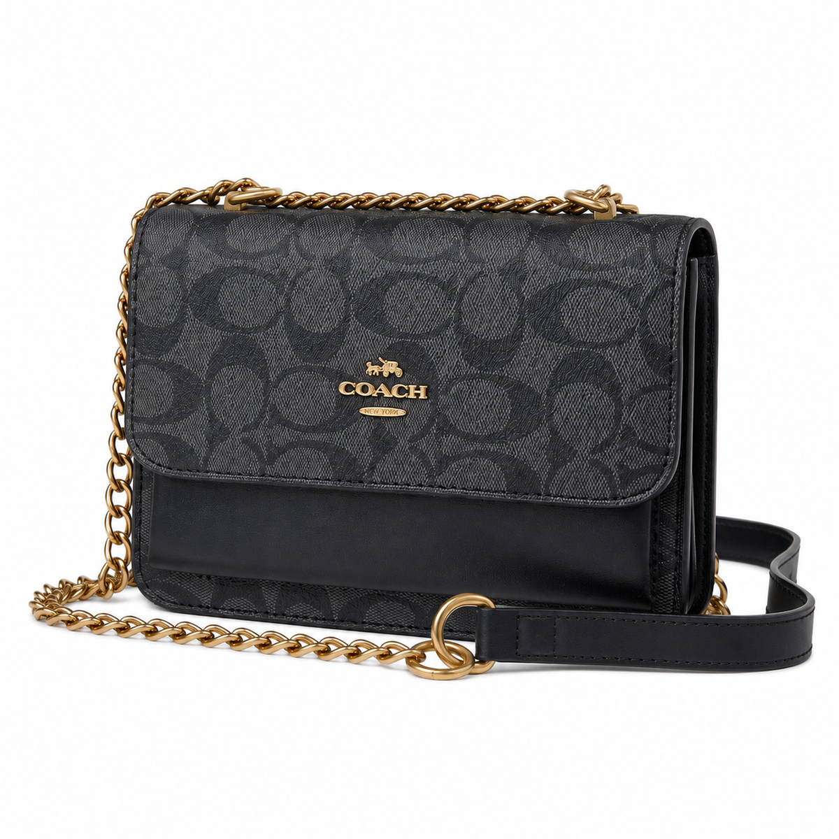 Crossbody Signature Negro con Cadena