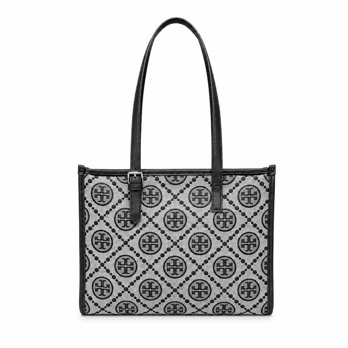 Tote Monogram Negro y Gris