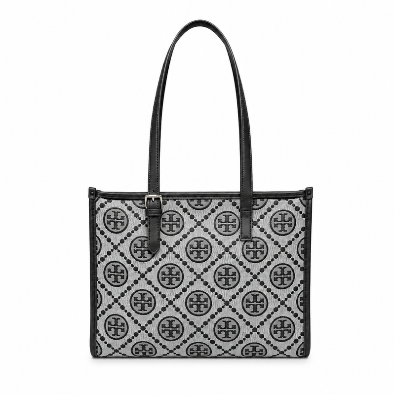 Tote Monogram Negro y Gris