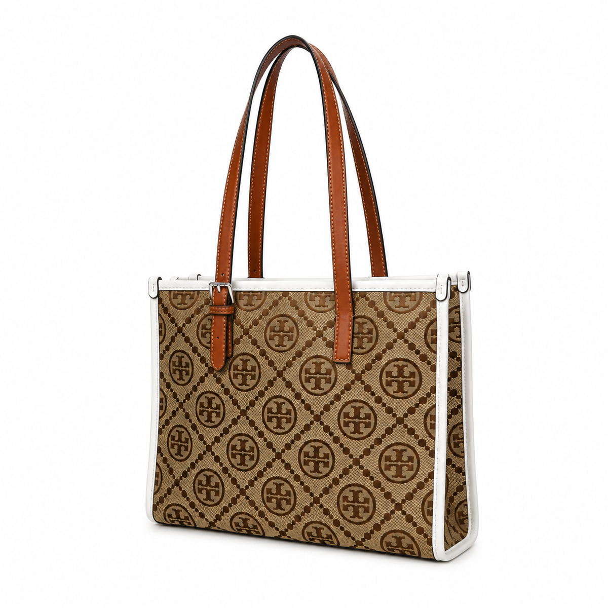Tote Monogram Marrón con Blanco