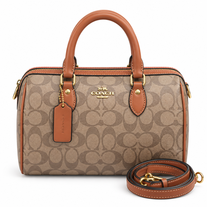 Bolso Satchel Signature Beige y Camel