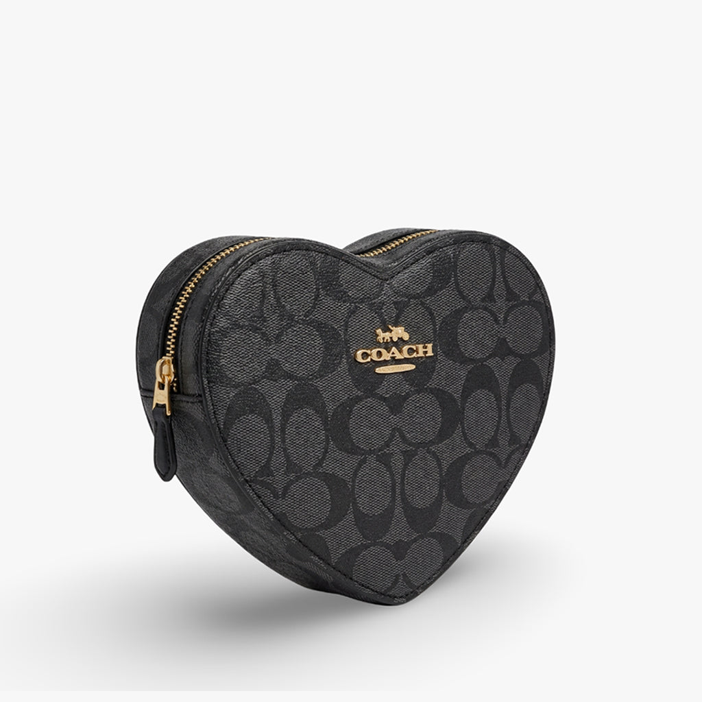 Coach Essential Heart Crossbody – Black Signature Canvas Edition
