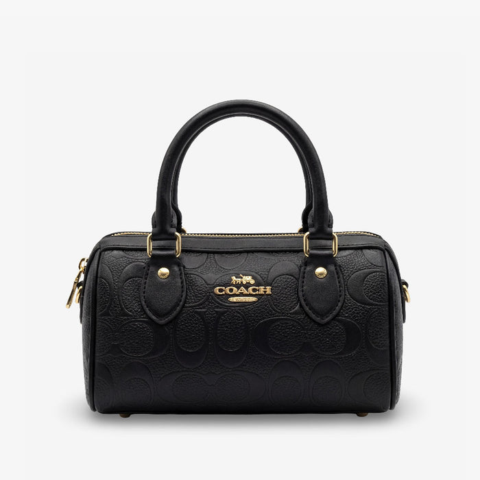 Bolso Boston Embossed Monogram – Black Gold