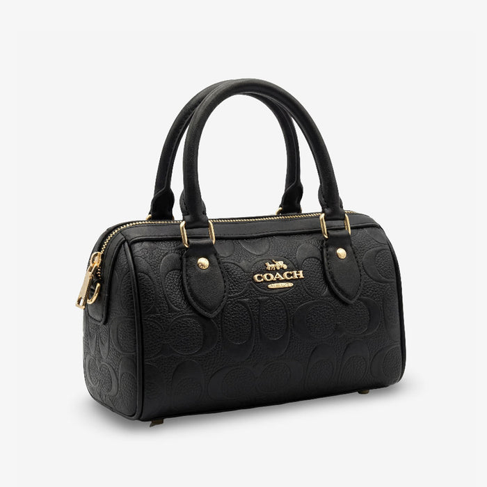 Bolso Boston Embossed Monogram – Black Gold