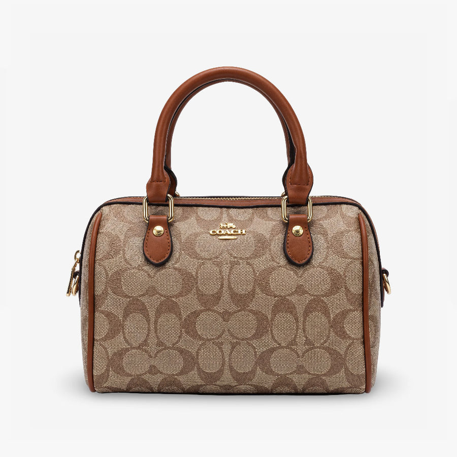 Coach Essential Satchel – Signature Canvas Tan Edition