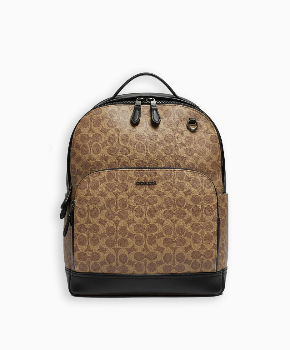 Coach Signature Canvas Backpack – Brown Edition