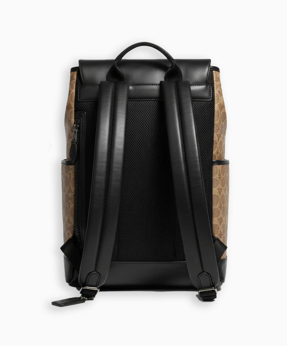 Coach Signature Leather Backpack – Brown & Black Edition