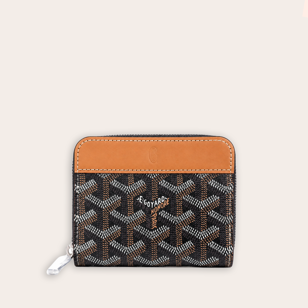 Billetera Compact Signature Monogram – Tan Black