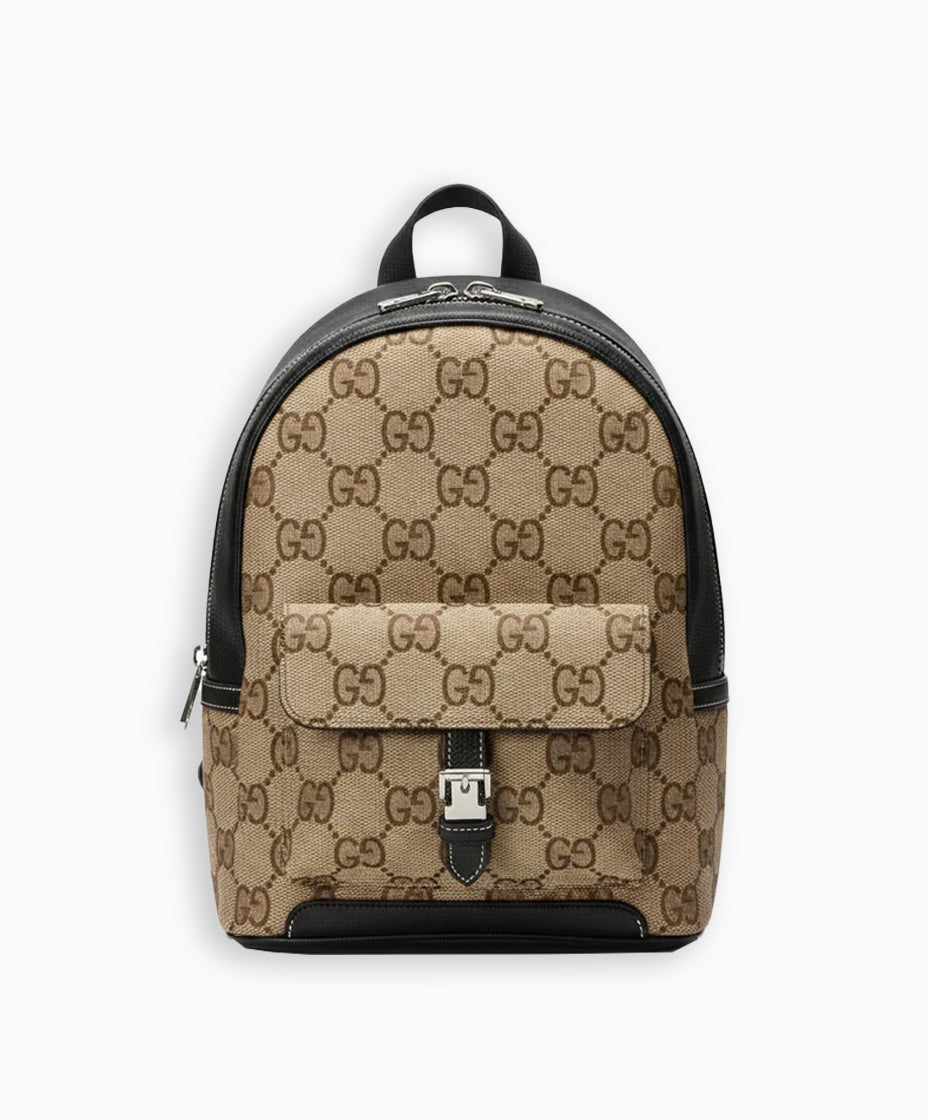 Gucci GG Supreme Canvas Backpack – Beige & Black Edition