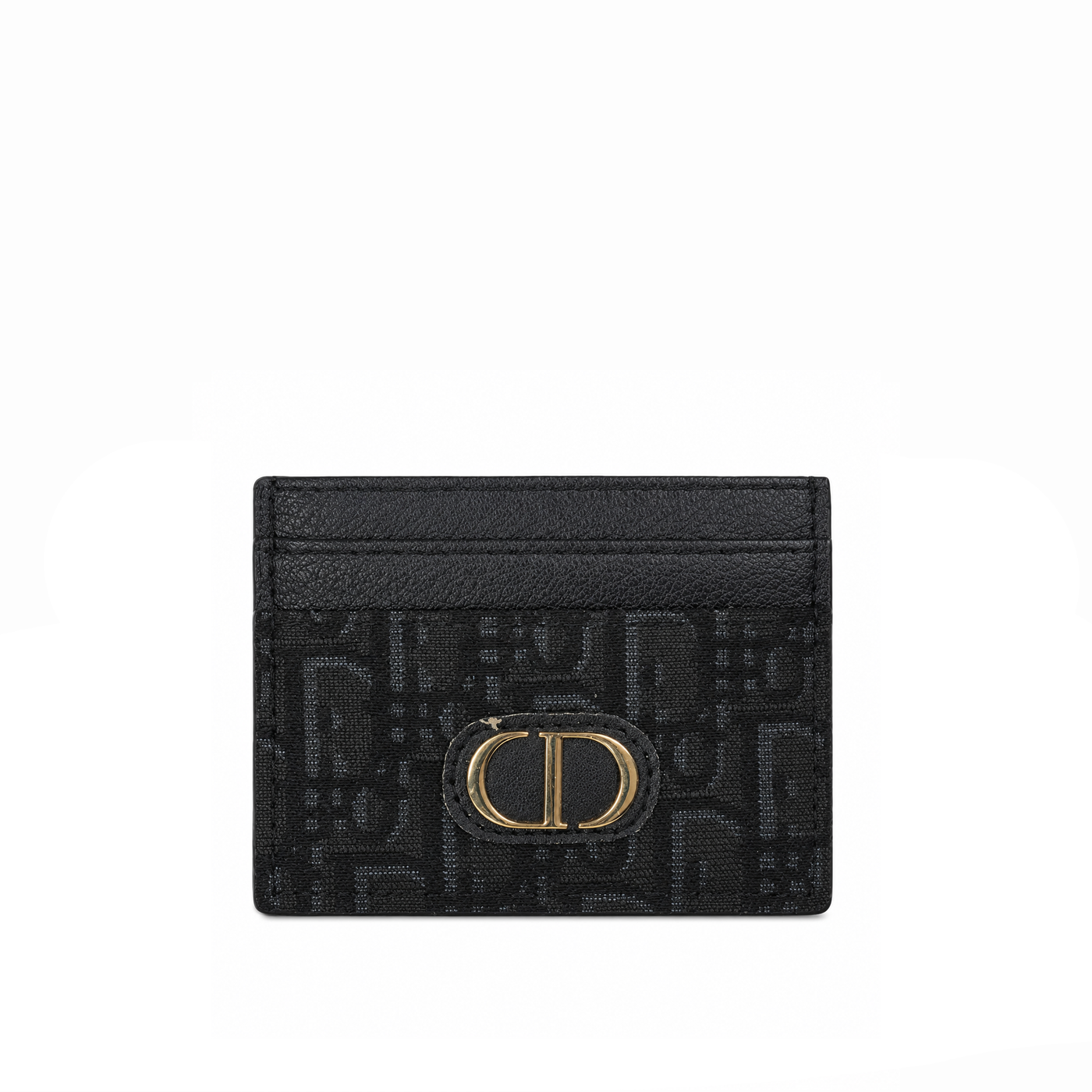 Tarjetero Oblique Emblem – Charcoal Black Gold