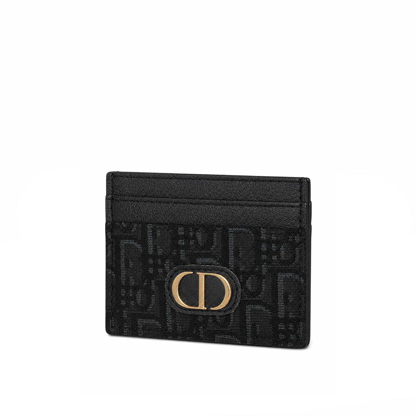 Tarjetero Oblique Emblem – Charcoal Black Gold