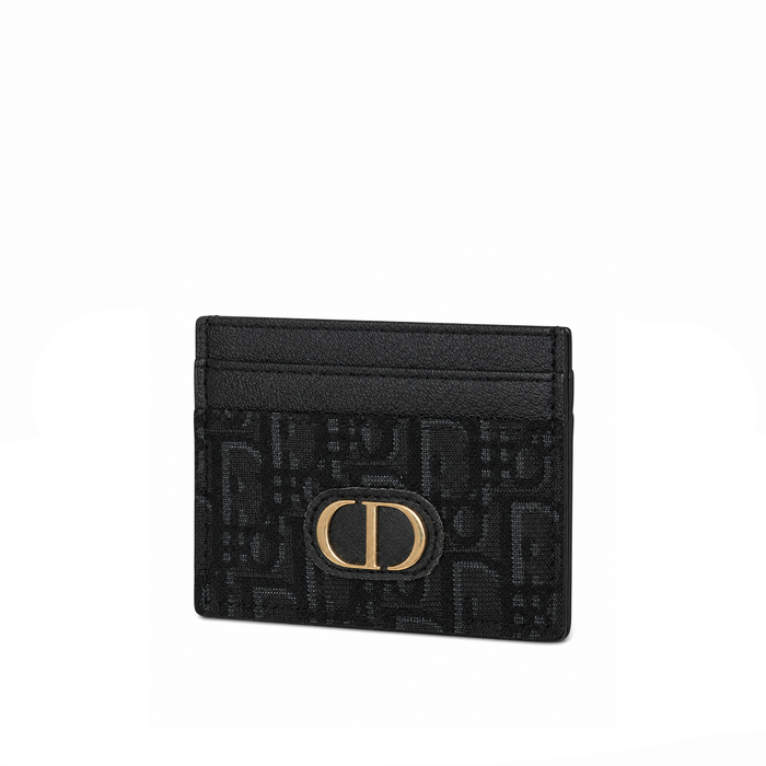 Tarjetero Oblique Emblem – Charcoal Black Gold