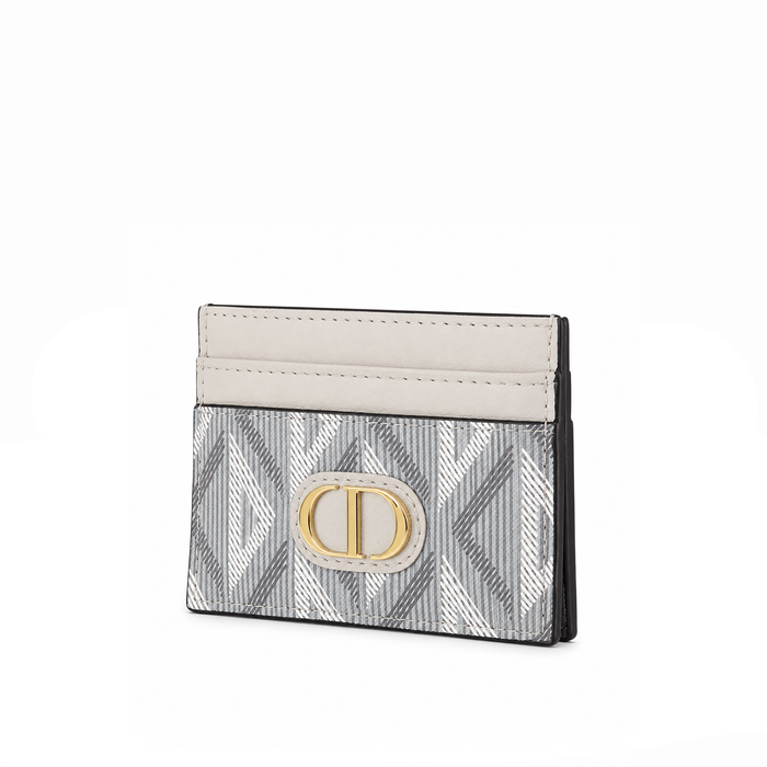Tarjetero Pattern Emblem – Ivory Silver Gold