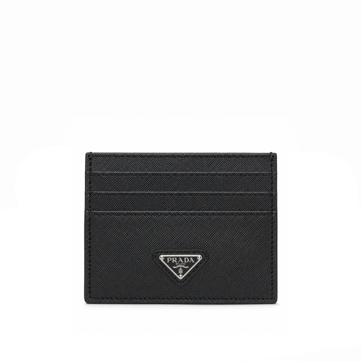 Tarjetero Saffiano Logo Plaque – Charcoal Black