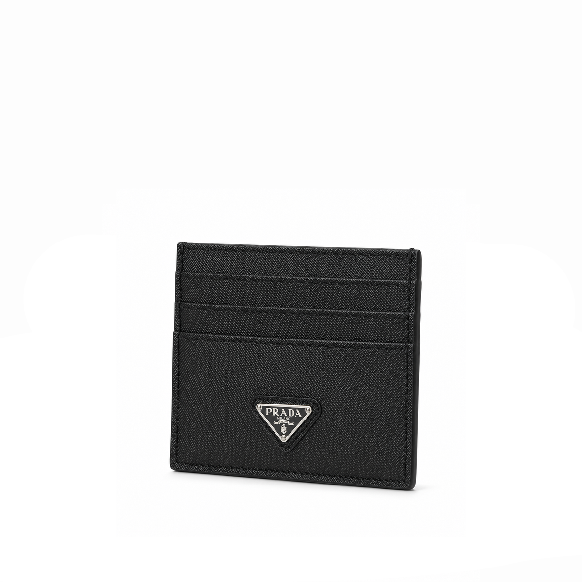 Tarjetero Saffiano Logo Plaque – Charcoal Black