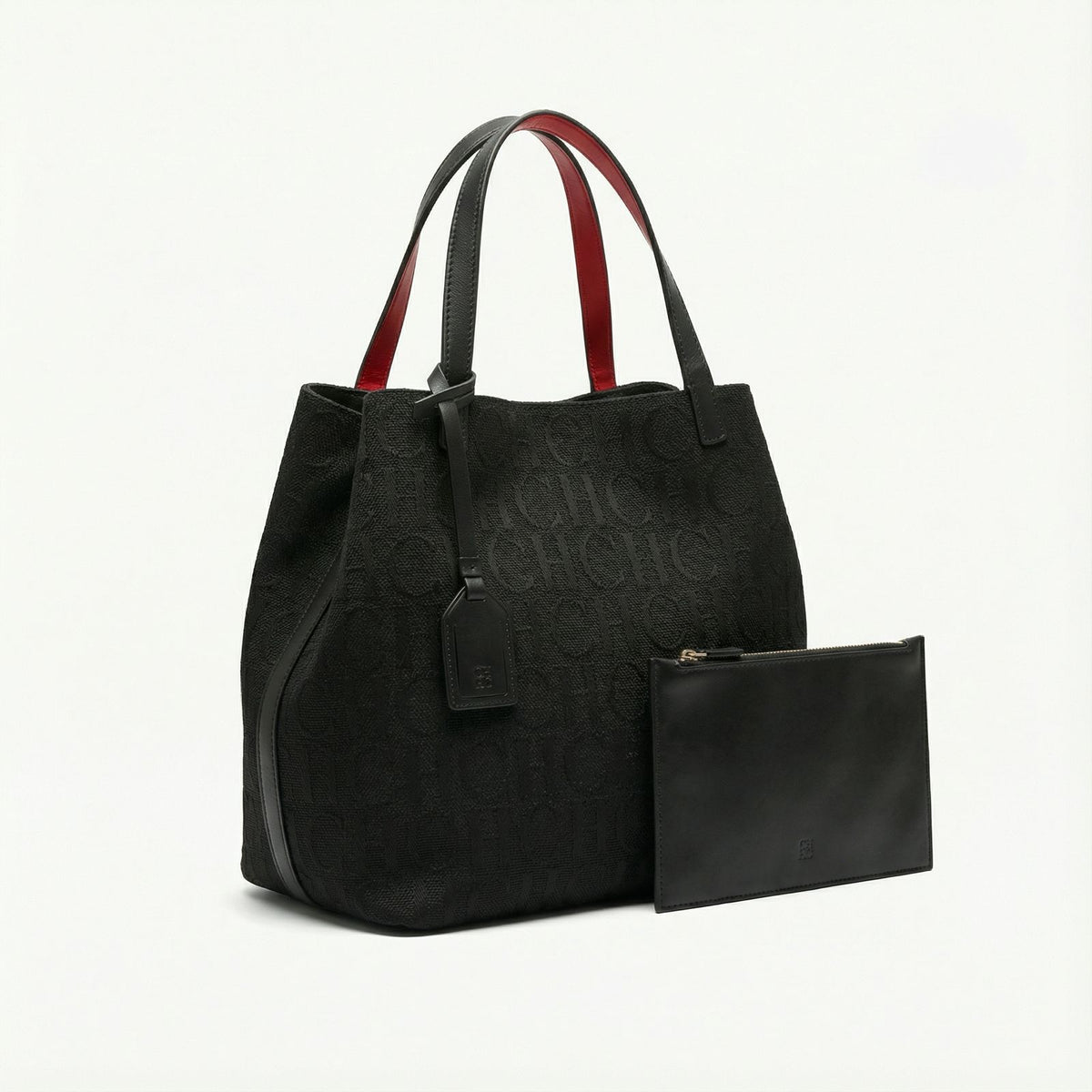 Bolso Tote Signature Pouch – Black Red