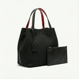 Bolso Tote Signature Pouch – Black Red