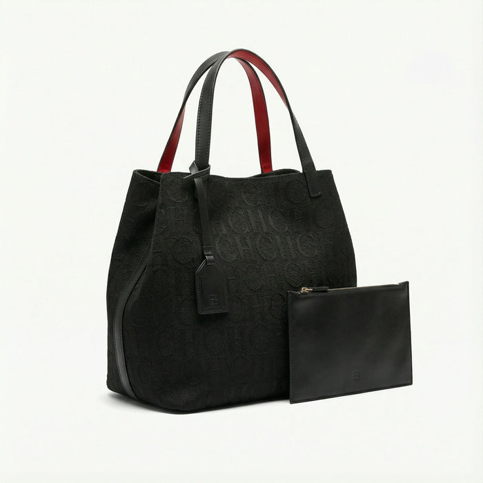 Bolso Tote Signature Pouch – Black Red