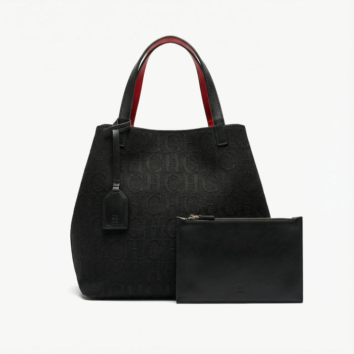 Bolso Tote Signature Pouch – Black Red