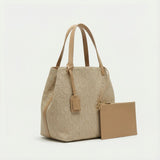 Bolso Tote Signature Pouch – Beige Caramel