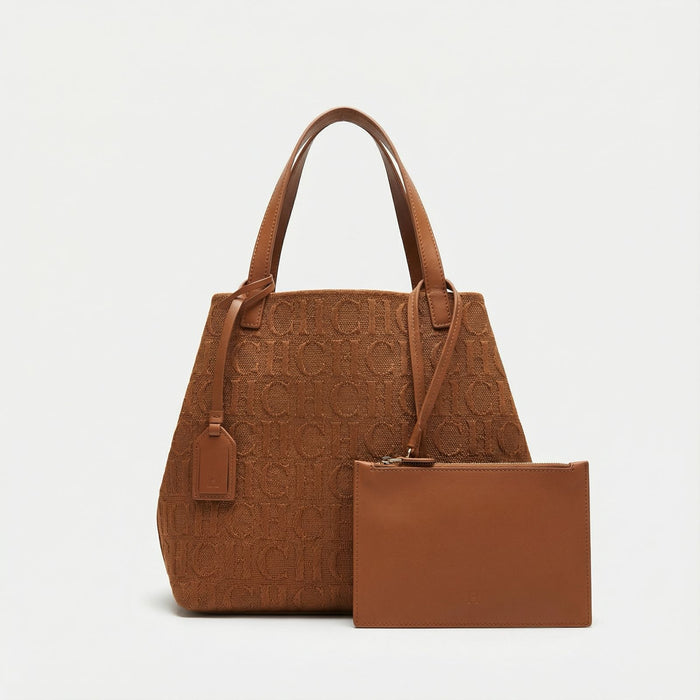 Bolso Tote Signature Pouch – Cognac Brown