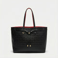 Bolso Tote Embossed Bow – Black Gold