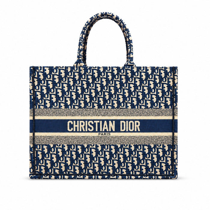 Bolso Tote Signature Monogram – Navy Cream